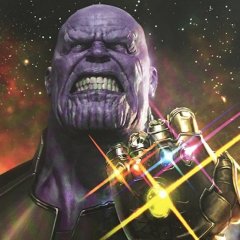 Thanos with a glove of infinity