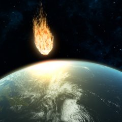 The asteroid flies into the ground it will cut