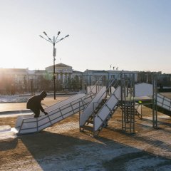 Новогодняя горка на площади Читы