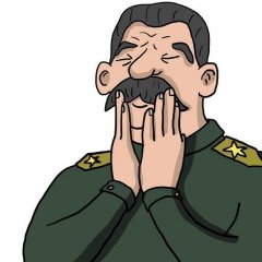 Сталин гладит усы
