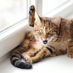 Кот лижет яйца