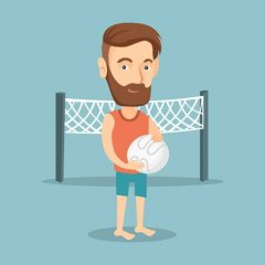 Volleyball beard man
