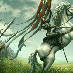 Всадник баба на коне