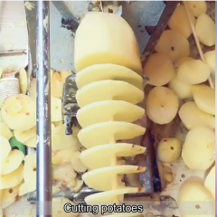 Cutting potatoes