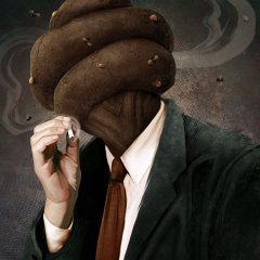Голова из говна в пиджаке