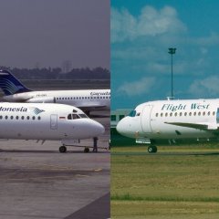 Garuda Indonesia vs Flight West Fokker F28