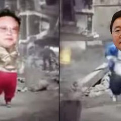 Kim Jong Un dance with Ochirbat Bagabandi Elbegdorj dance