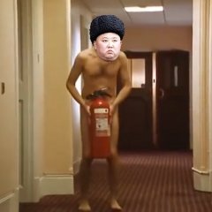 Kim Jong Un room 426 with fire extinguisher Mr Bean