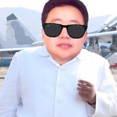 Elbegdorj North Korean Airfield with black sun glasses