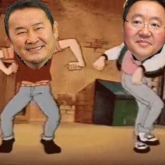 Kh Battulga and Ts Elbegdorj in Sparta Remix happy
