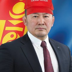 Khaltmaagiin Battulga Make America Great Again hat