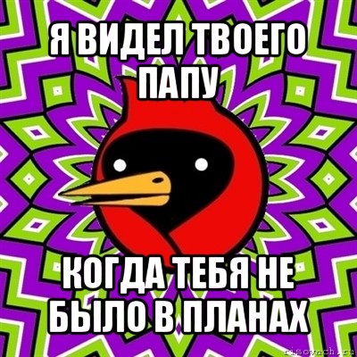 я видел твоего папу когда тебя не было в планах, Мем Омская птица