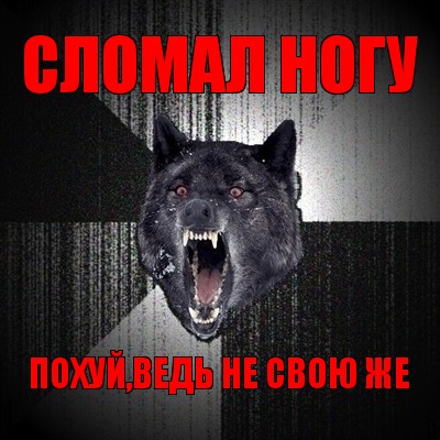 сломал ногу похуй,ведь не свою же