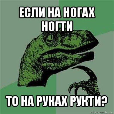 если на ногах ногти то на руках рукти?, Мем Филосораптор