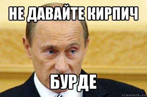 не давайте кирпич бурде, Мем путин