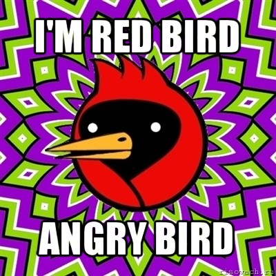 i'm red bird angry bird, Мем Омская птица