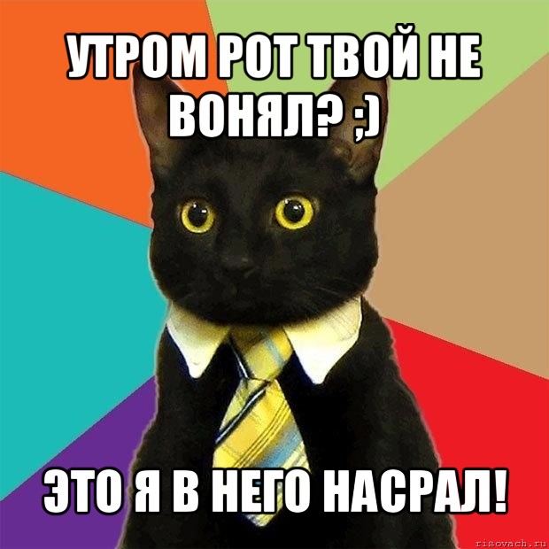 утром рот твой не вонял? ;) это я в него насрал!