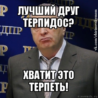 лучший друг терпидос? хватит это терпеть!, Мем Хватит это терпеть (Жириновский)