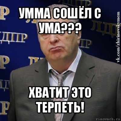 умма сошёл с ума??? хватит это терпеть!, Мем Хватит это терпеть (Жириновский)