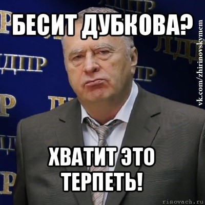 бесит дубкова? хватит это терпеть!, Мем Хватит это терпеть (Жириновский)