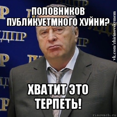 половников публикуетмного хуйни? хватит это терпеть!, Мем Хватит это терпеть (Жириновский)