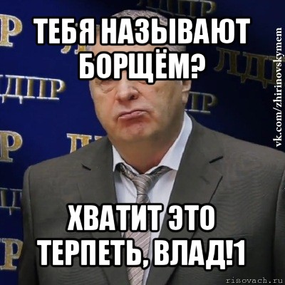 тебя называют борщём? хватит это терпеть, влад!1, Мем Хватит это терпеть (Жириновский)