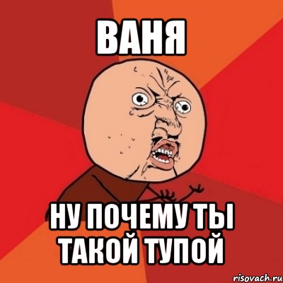 ваня ну почему ты такой тупой, Мем Почему