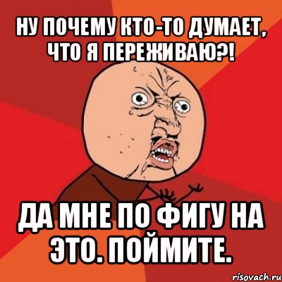 ну почему кто-то думает, что я переживаю?! да мне по фигу на это. поймите.