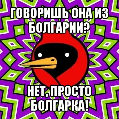 говоришь она из болгарии? нет, просто болгарка!, Мем Омская птица