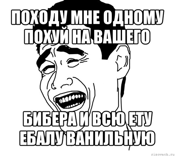 походу мне одному похуй на вашего бибера и всю ету ебалу ванильную, Мем Яо минг