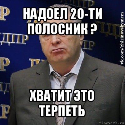 надоел 20-ти полосник ? хватит это терпеть, Мем Хватит это терпеть (Жириновский)