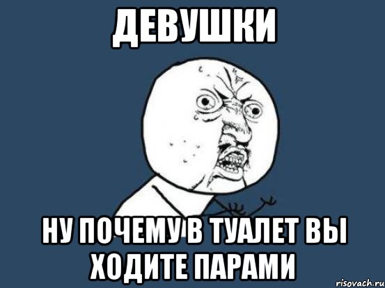 девушки ну почему в туалет вы ходите парами, Мем Ну почему