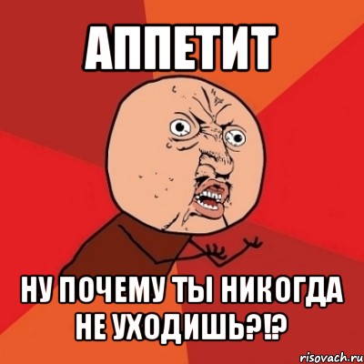 аппетит ну почему ты никогда не уходишь?!?, Мем Почему