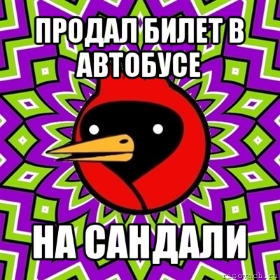 продал билет в автобусе на сандали, Мем Омская птица