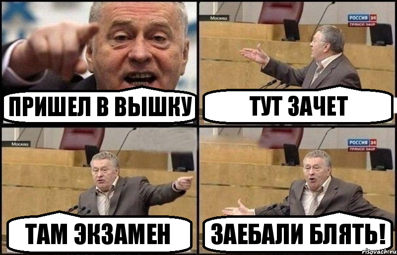 Пришел в Вышку Тут зачет Там экзамен Заебали блять!, Комикс Жириновский