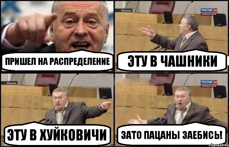 пришел на распределение эту в чашники эту в хуйковичи зато пацаны заебись!, Комикс Жириновский