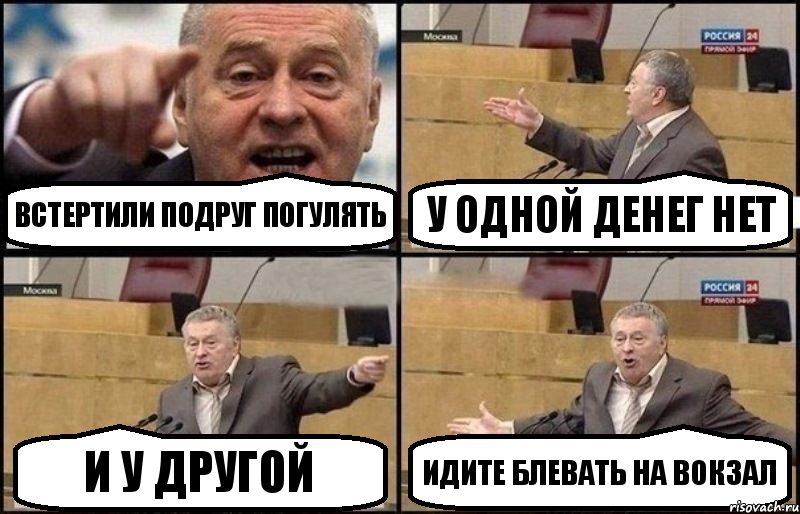 Встертили подруг погулять У одной денег нет И у другой Идите блевать на вокзал, Комикс Жириновский