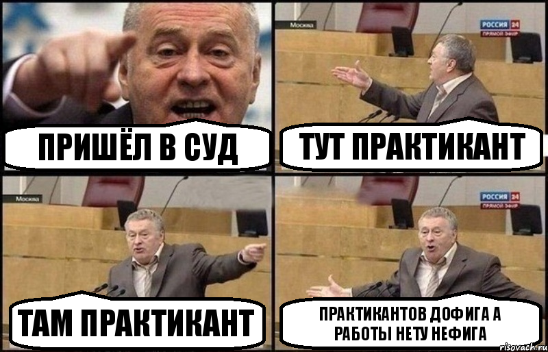 Пришёл в суд тут практикант там практикант практикантов дофига а работы нету нефига, Комикс Жириновский