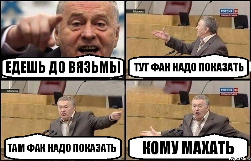 едешь до вязьмы тут фак надо показать там фак надо показать кому махать, Комикс Жириновский