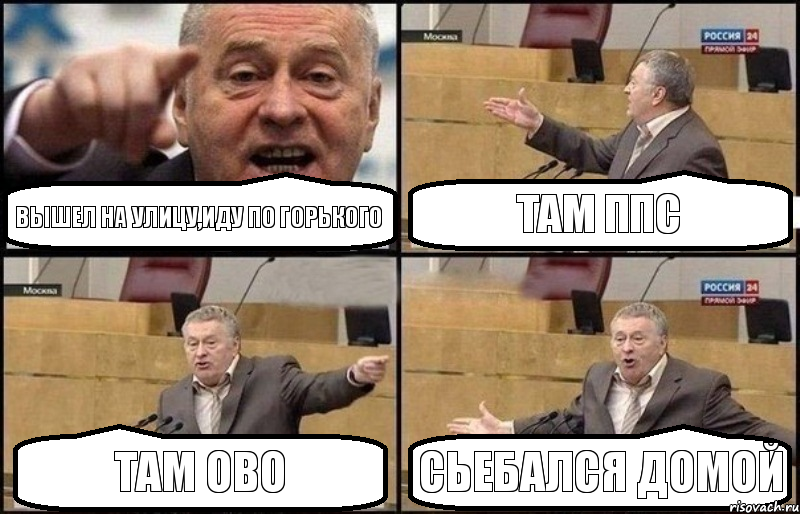 вышел на улицу,иду по Горького там ППС там ОВО Сьебался домой, Комикс Жириновский