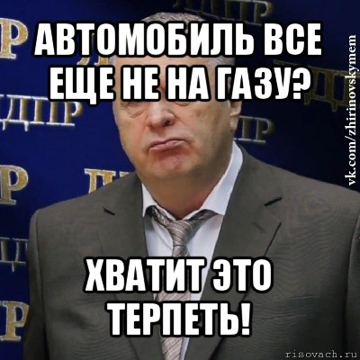 автомобиль все еще не на газу? хватит это терпеть!, Мем Хватит это терпеть (Жириновский)