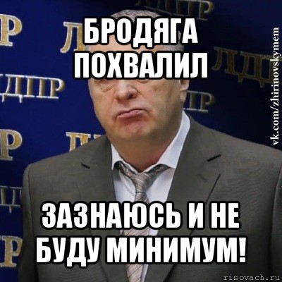 бродяга похвалил зазнаюсь и не буду минимум!, Мем Хватит это терпеть (Жириновский)