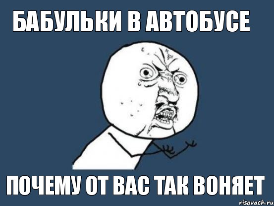 бабульки в автобусе почему от вас так воняет, Мем Ну почему