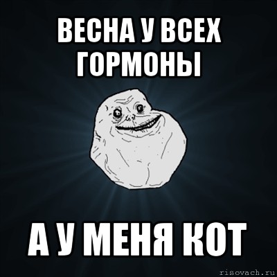 весна у всех гормоны а у меня кот, Мем Forever Alone