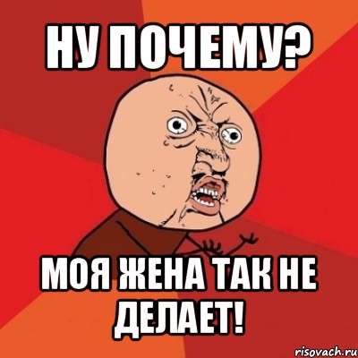 ну почему? моя жена так не делает!, Мем Почему