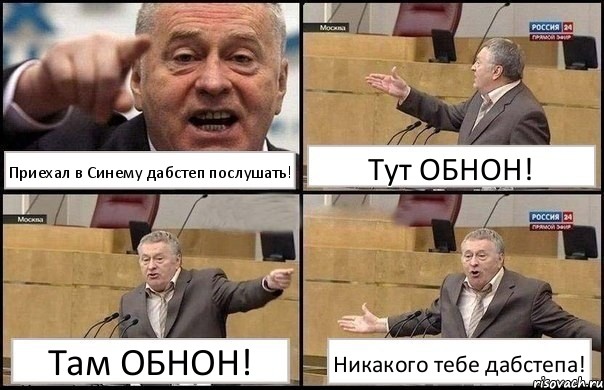 Приехал в Синему дабстеп послушать! Тут ОБНОН! Там ОБНОН! Никакого тебе дабстепа!, Комикс Жириновский