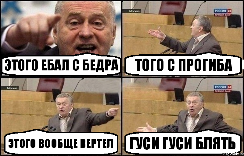 этого ебал с бедра того с прогиба этого вообще вертел гуси гуси блять, Комикс Жириновский