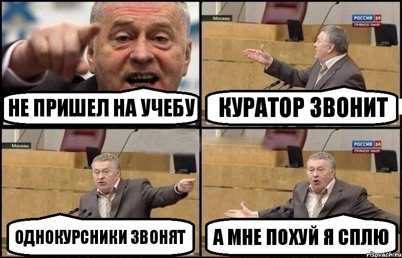 не пришел на учебу куратор звонит однокурсники звонят а мне похуй я сплю, Комикс Жириновский