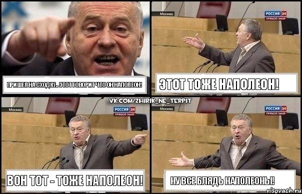 Пришел на сходку.. этот говорит что он Наполеон! Этот тоже Наполеон! Вон тот - тоже Наполеон! Ну все блядь Наполеоны!, Комикс Жириновский