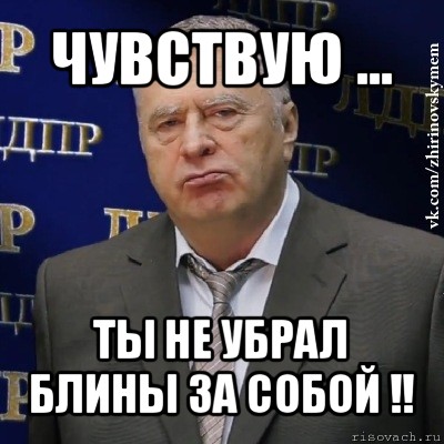 чувствую ... ты не убрал блины за собой !!, Мем Хватит это терпеть (Жириновский)